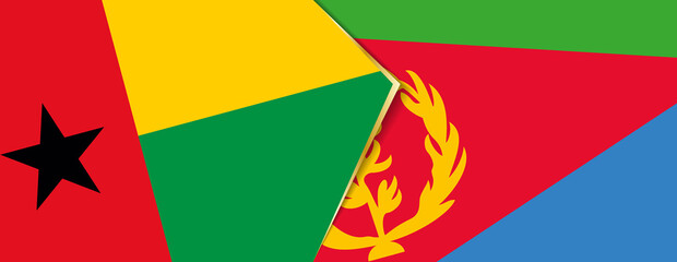 Guinea-Bissau and Eritrea flags, two vector flags.