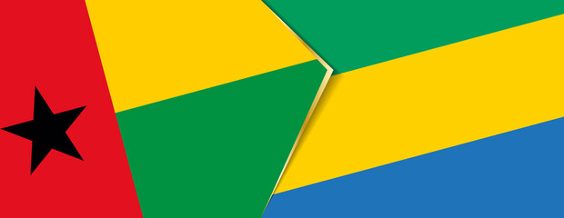 Guinea-Bissau and Gabon flags, two vector flags.