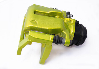 light green car supports which are used in brakes on a white background