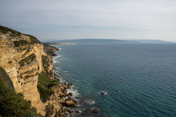 Fototapeta na wymiar the cliffs of Barbate on the Costa de la Luz in Andalusia in southern Spain