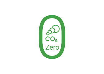 Free neutral CO2 icon. Green carbon neutrality sign. zero carbon emissions label. Vector illustration stamp