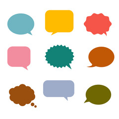 Colorful speech bubbles and dialog balloons on white background