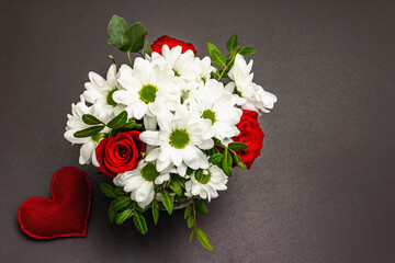 Bouquet of fresh flowers for Valentine's day or Wedding