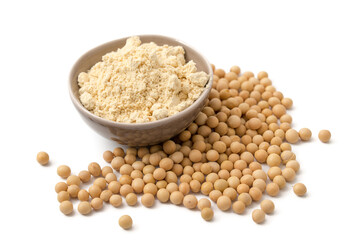 Sojamehl und Sojabohnen