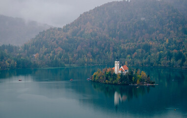 Church on the lake of Bled, Slovenia