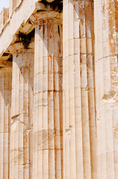 Greece, Athens, Acropolis, Doric columns of Parthenon