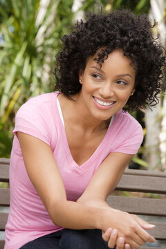 Portrait of young woman smiling