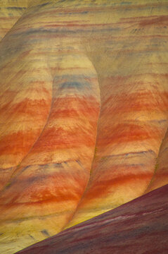 USA, Oregon, Mitchell, Painted Hills, Close-up of geological patter