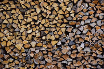 Pile de bois coupé