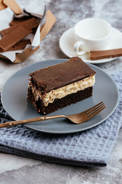A variety of sweet homemade desserts on a light marble backgroun