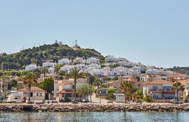 Beautiful Sea View of Cesme which is a coastal town and the administrative centre of the district of the same name in Turkey's western most end