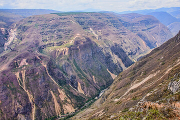Stunning landscape view of the Sonche Canyon at Huancas, Chachapoyas, Amazonas, Peru