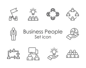 Fototapeta premium Businesspeople set of icons vector design