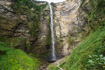 The beautiful Gocta Falls in the cloud forest of Chachapoyas, Amazonas, Peru
