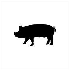 the silhouette of a pig. bitmap illustration