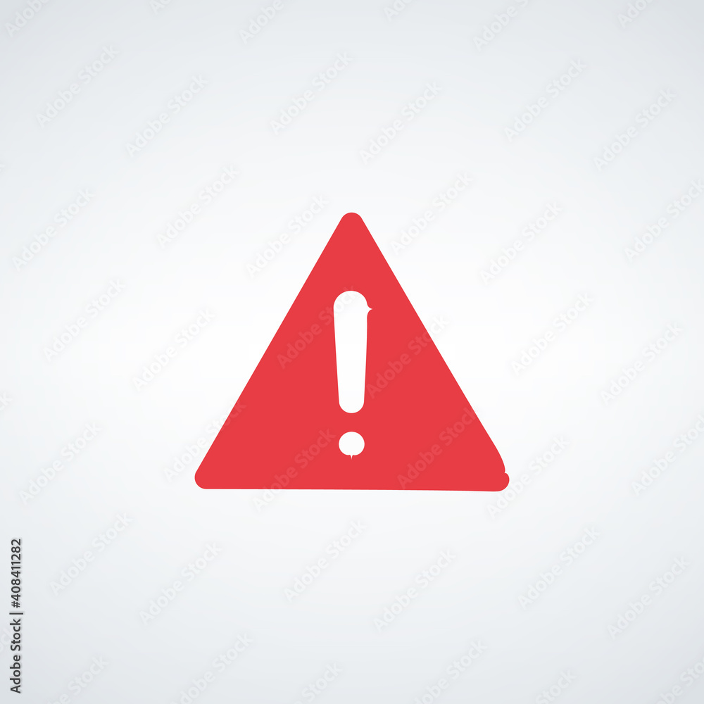 Poster rounded triangle shape hazard warning sign with exclamation mark symbol. stock vector illustration i