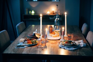 Fine dining at home date night