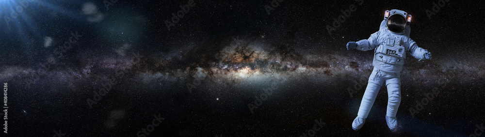 Canvas Prints astronaut in empty space, spaceman flying free