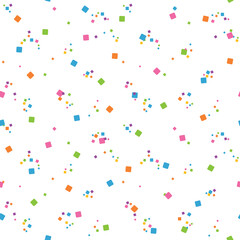 Small floating confetti on white ground. repeat design