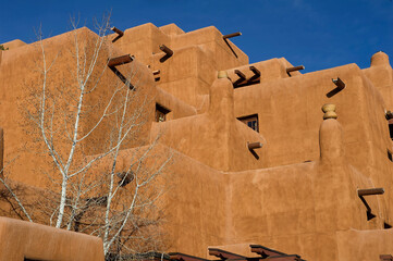 Fototapeta na wymiar Adobe architecture; Santa Fe, New Mexico