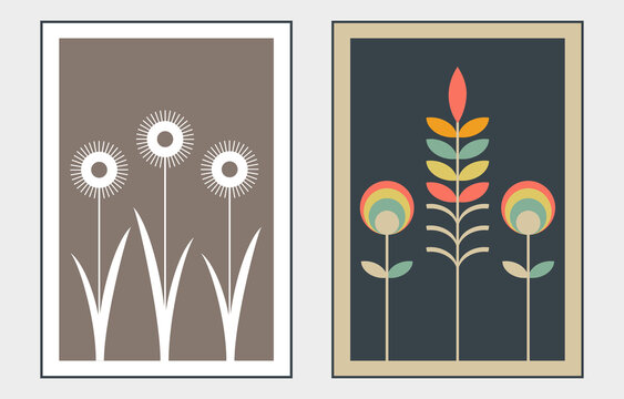 Art prints, scandinavian design for wall decoration, poster, placard, brochure cover. Typography pattern. Vintage, retro. Floral background, backdrop, banners. Decoration wallpaper. Seamless pattern.