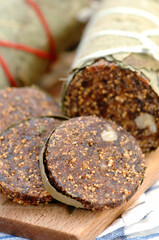The fig loin, called Lonzino di fichi is a typical sweet from the Marche region mainly produced in the province of Ancona
