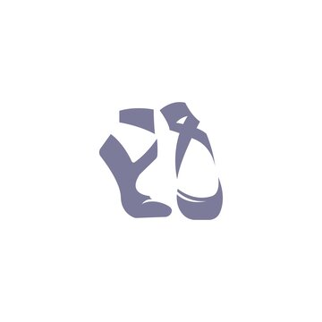 Ballerina shoe , ballet shoe logo icon design vector