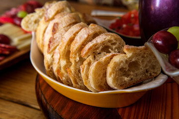 Charcuterie Spread Crusty Bread