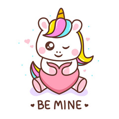 cute little unicorn with heart