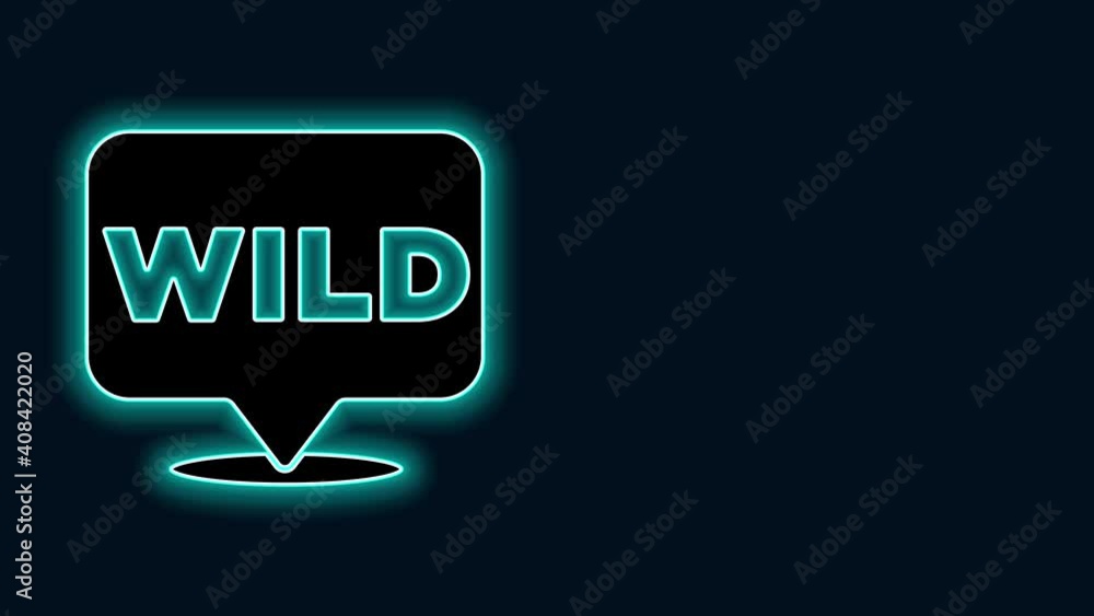 Poster glowing neon line pointer to wild west icon isolated on black background. western signboard, message