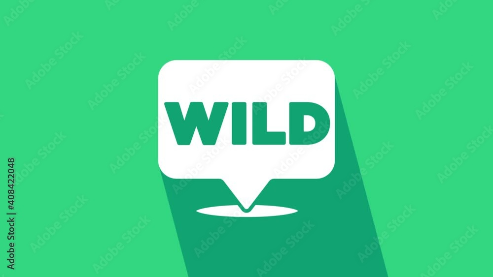 Poster white pointer to wild west icon isolated on green background. western signboard, message board, sign
