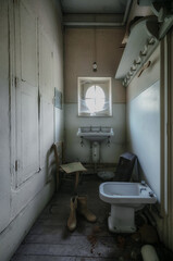 Interior of an abandoned bathroom