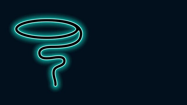 Glowing neon line Lasso icon isolated on black background. 4K Video motion graphic animation