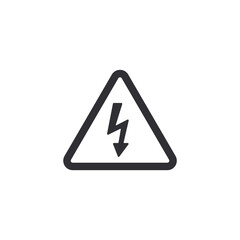 Danger warning icon. Risk sign. Sign of lightning. Electricity icon. Over voltage. Transformer pictogram. Alert sign. Danger sign. Electrical safety. High voltage. Charging icon. Thunderbolt sign.