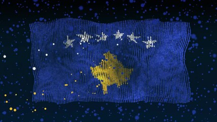 Amazing particle animation of the Kosovo Flag