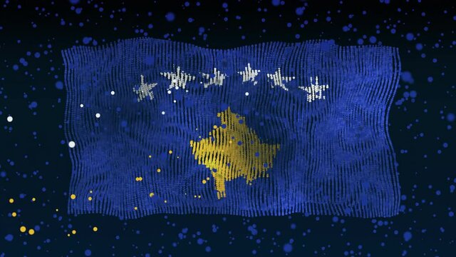 Amazing particle animation of the Kosovo Flag