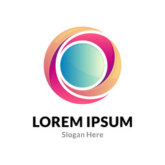 Circle shield frame business logo template ready for use