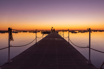 pier at sunset, Faro Portugal 