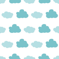 Cute colorful clouds seamless pattern background graphic. Creative kids style texture for fabric, wrapping, 
textile, wallpaper, apparel. Surface pattern design.