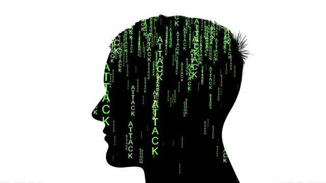 Silhouette of man web attcak concept