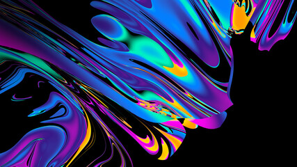 Dinamic abstact creative fluid colors backgrounds. Trendy Vibrant Fluid Colors. 3d render.