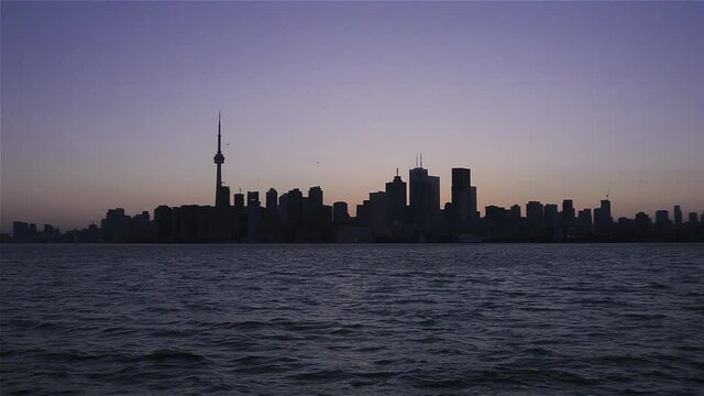 4K Video Sequence of Toronto, Canada - The Skyline at Sunset 