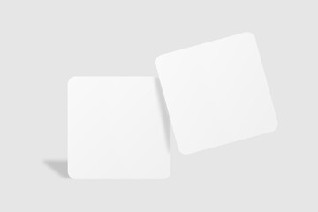 Realistic blank square business card illustration for mockup