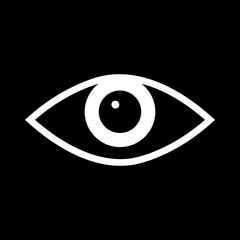 Auge - Icon, Symbol, Piktogramm, grafisches Element - Vektor - Hintergrund - schwarz weiß 