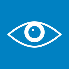 Auge - Icon, Symbol, Piktogramm, grafisches Element - Vektor - Hintergrund - blau weiß 