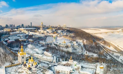 Zelfklevend Fotobehang Kiev Pechersk Lavra in winter. Kiev. © Ivan Nakonechnyy