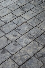 Bandung, Indonesia - This is a sidewalk. Box-patterned and stone-based
