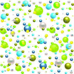 Green beads on a white background. Vector illustration. 