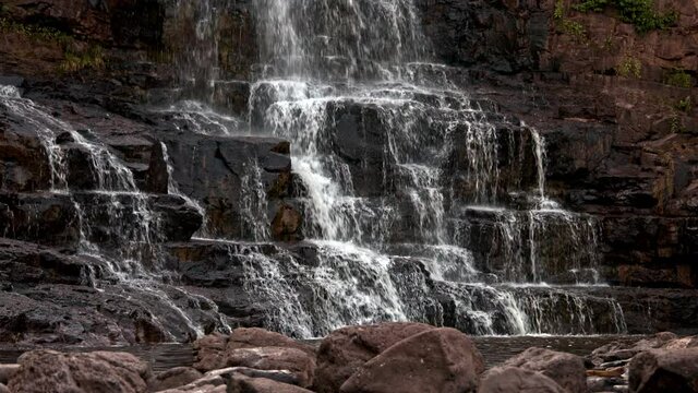 waterfall relax in summer lake superior minnesota midwest usa united states of america