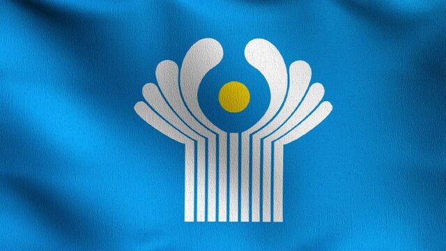 Seamless Loop 4K VDO. Flag of the Commonwealth of Independent States or CIS. 3D rendering illustration of waving sign symbol.